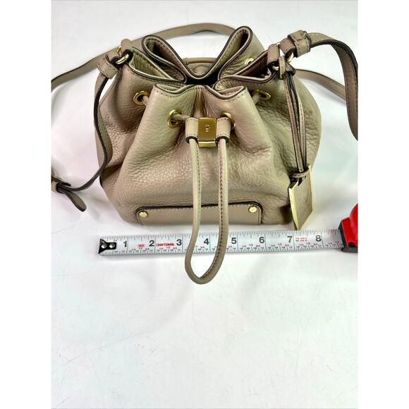 Vince Camuto Leather Bucket and Drawstring Small Satchel Bag - Gray - Picture 13 of 15